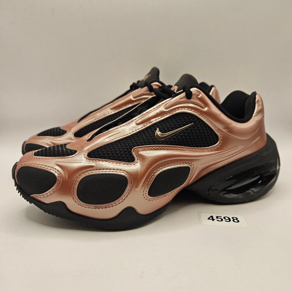 NIKE WOMEN'S 6 AIR MAX MUSE BLACK GOLD CASUAL SNEAKER IQ9604 BLACK ROSE GOLD